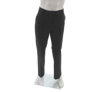 Piazza Sempione Women Gray Striped Dress Pants Virgin Wool Button Size 44